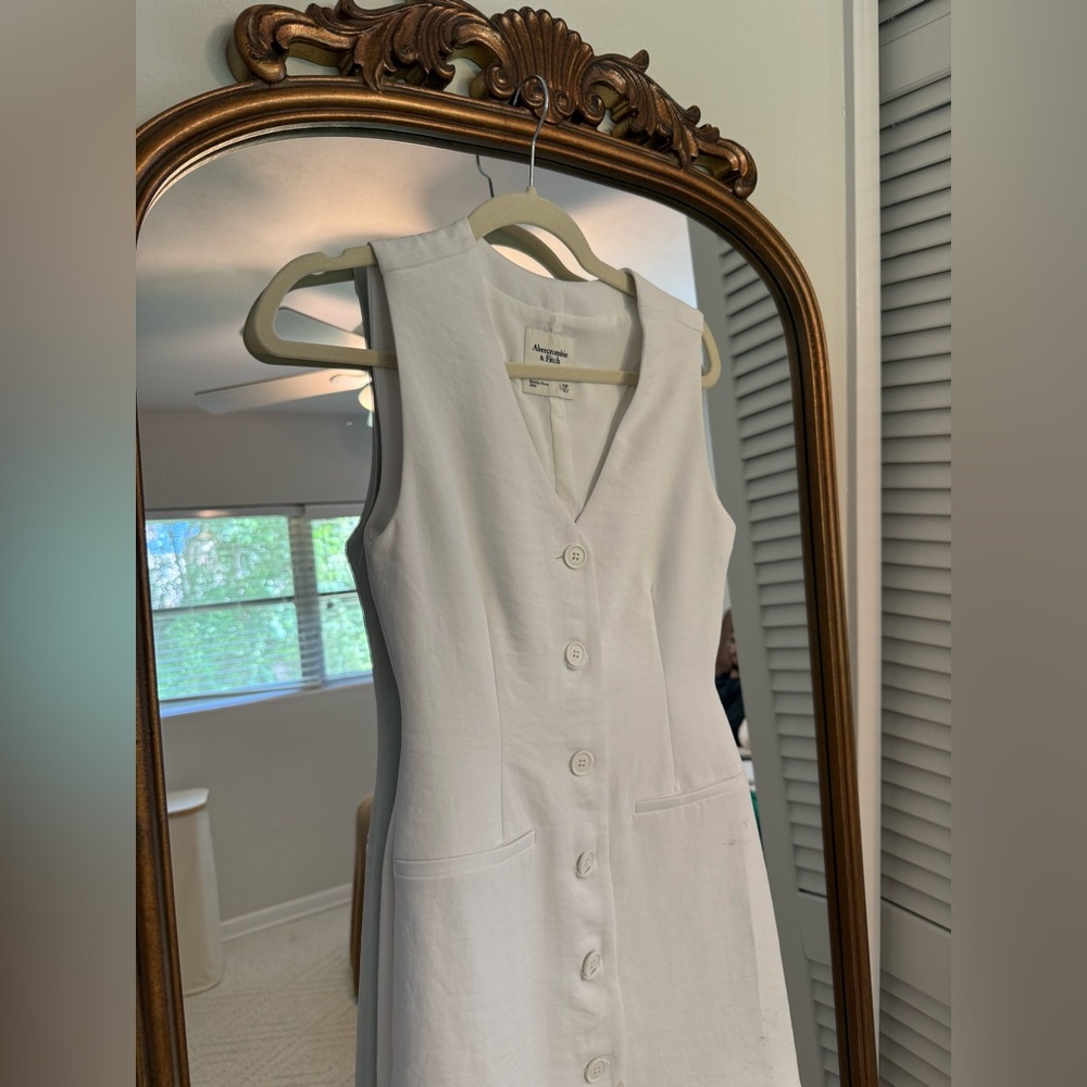 Abercrombie Ivory Button-Front Dress